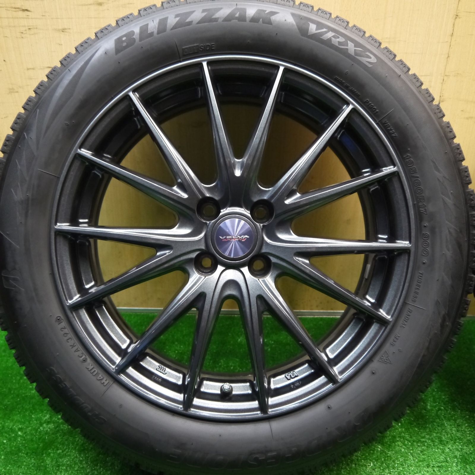 バリ溝 21年 キレイ 9.5分 スタッドレス 195|60R17 ブリヂストン ブリザック VRX2 VELVA SPORTZ ヴェルヴァ 17インチ PCD100|4H 5101410Hス