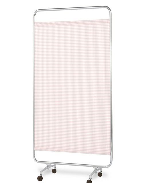 送料無料 日本製 シンプルなスクリーン衝立一本立 幅90cm 高さ180cm AS-90H クロスメディカルスクリーン チェックカーテン キャスター脚