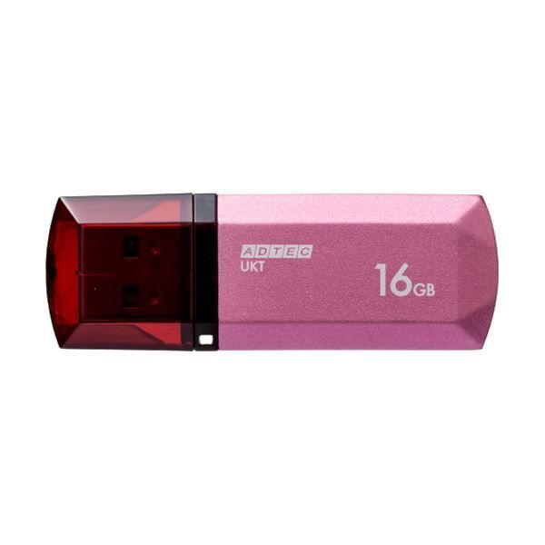 （まとめ）アドテック USB2.0キャップ式フラッシュメモリ 16GB パッションピンク AD-UKTPP16G-U2R 1個