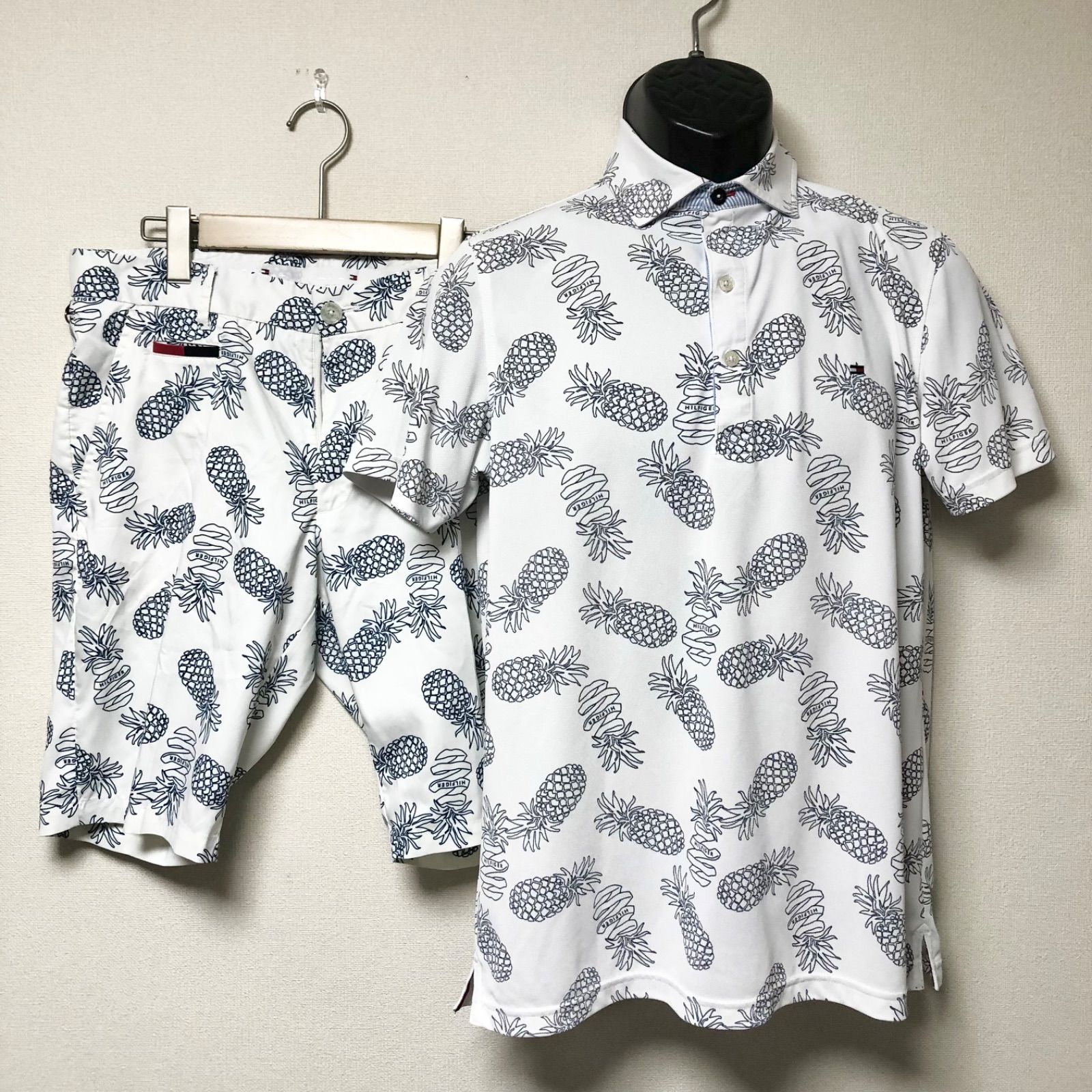 CHERVO ポロシャツと花柄パンツ セット　未使用 TOMMY HILFIGER トミーヒルフィガー メンズL 上下セット