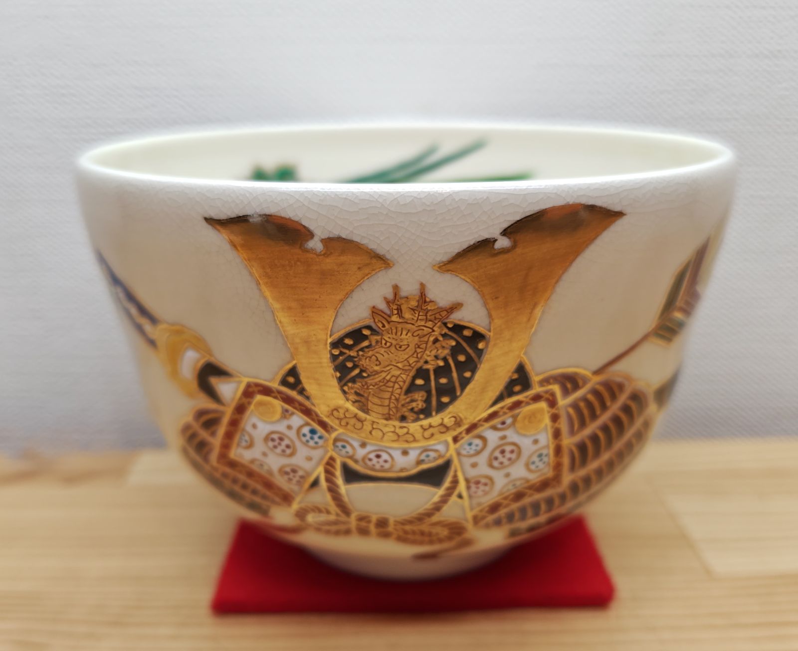 逢絢亭・新品】茶道具 茶碗 京焼 仁清 兜の図 田中万祥 共箱入り
