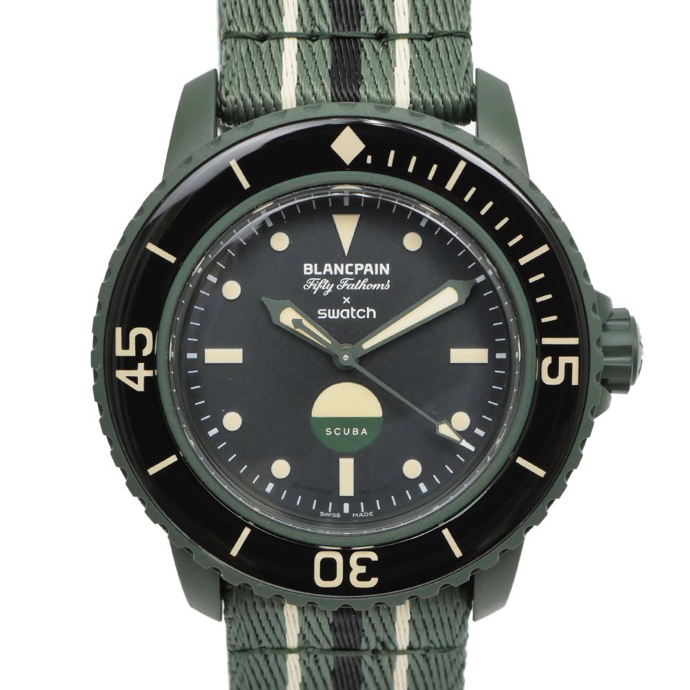 未使用 ブランパン×スウォッチ フィフティファゾムス 希少Green Abyss SO35G100.png