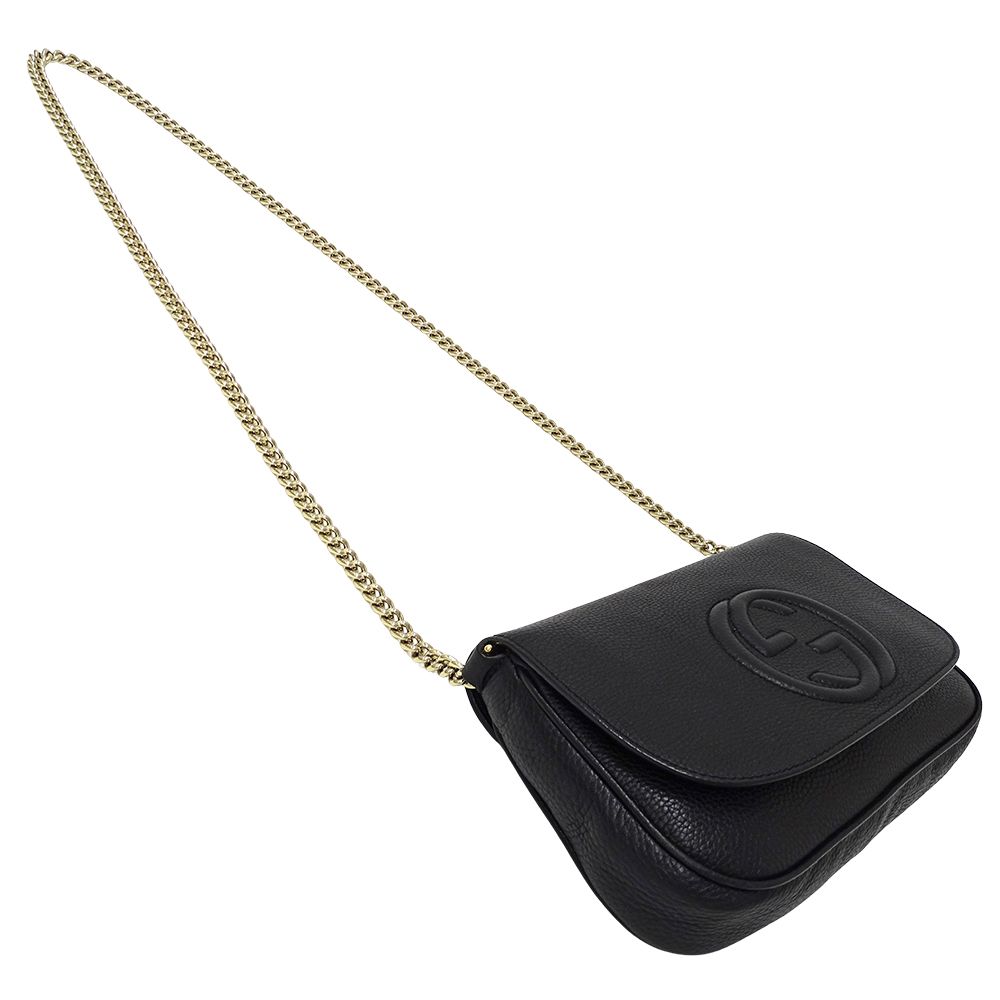 GUCCI ソーホー チェーンバッグ ショルダー　レザー　レディース　ブラック グッチ(GUCCI)グッチ ソーホー チェーンショルダーバッグ
