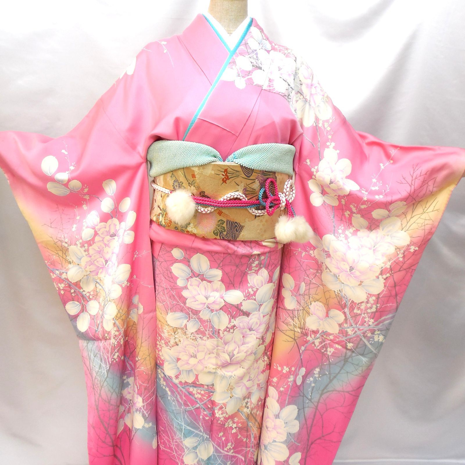 フォロワ割】お値下げ☆訳あり特価☆美品 振袖フルセット 正絹 成人式