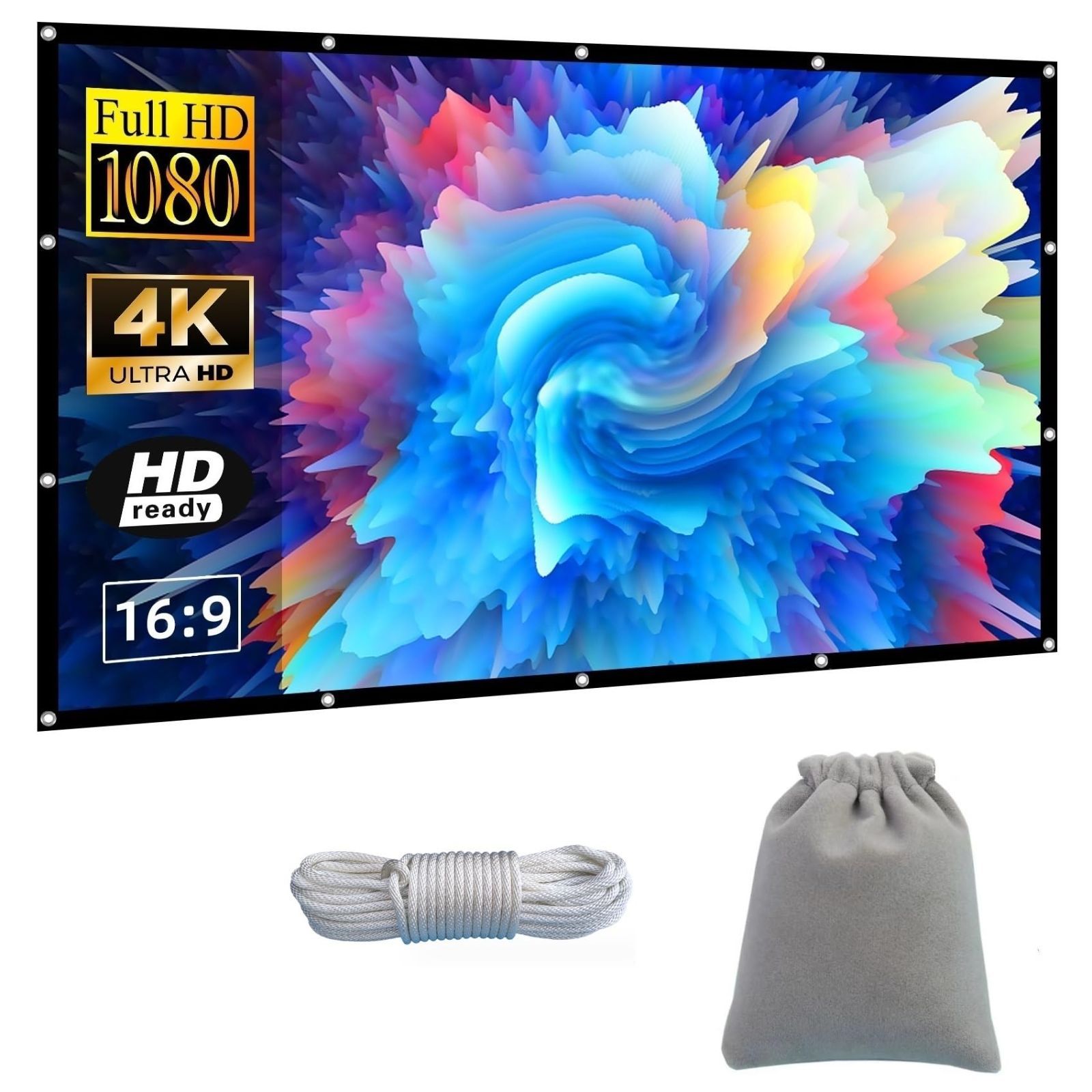 シンプルなプロジェクターカーテン ホームシアター オフィス 16:9 HDディスプレイ プロジェクタースクリーン(150 inch)  プロジェクタースクリーン、プロジェクターカーテン、60/72/84/100/120/150インチ 3Dプロジェクタースクリーン 16  プロジェクタースクリーン 60/72/84 ... シンプルなプロジェクターカーテン ホームシアター オフィス 16:9 HDディスプレイ プロジェクタースクリーン(150 inch)