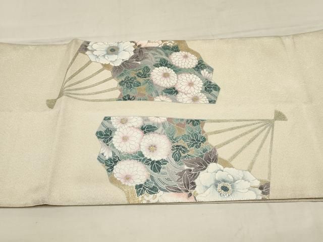 平和屋着物○太鼓柄袋帯 作家物 絞り 辻が花 銀通し地 正絹 逸品