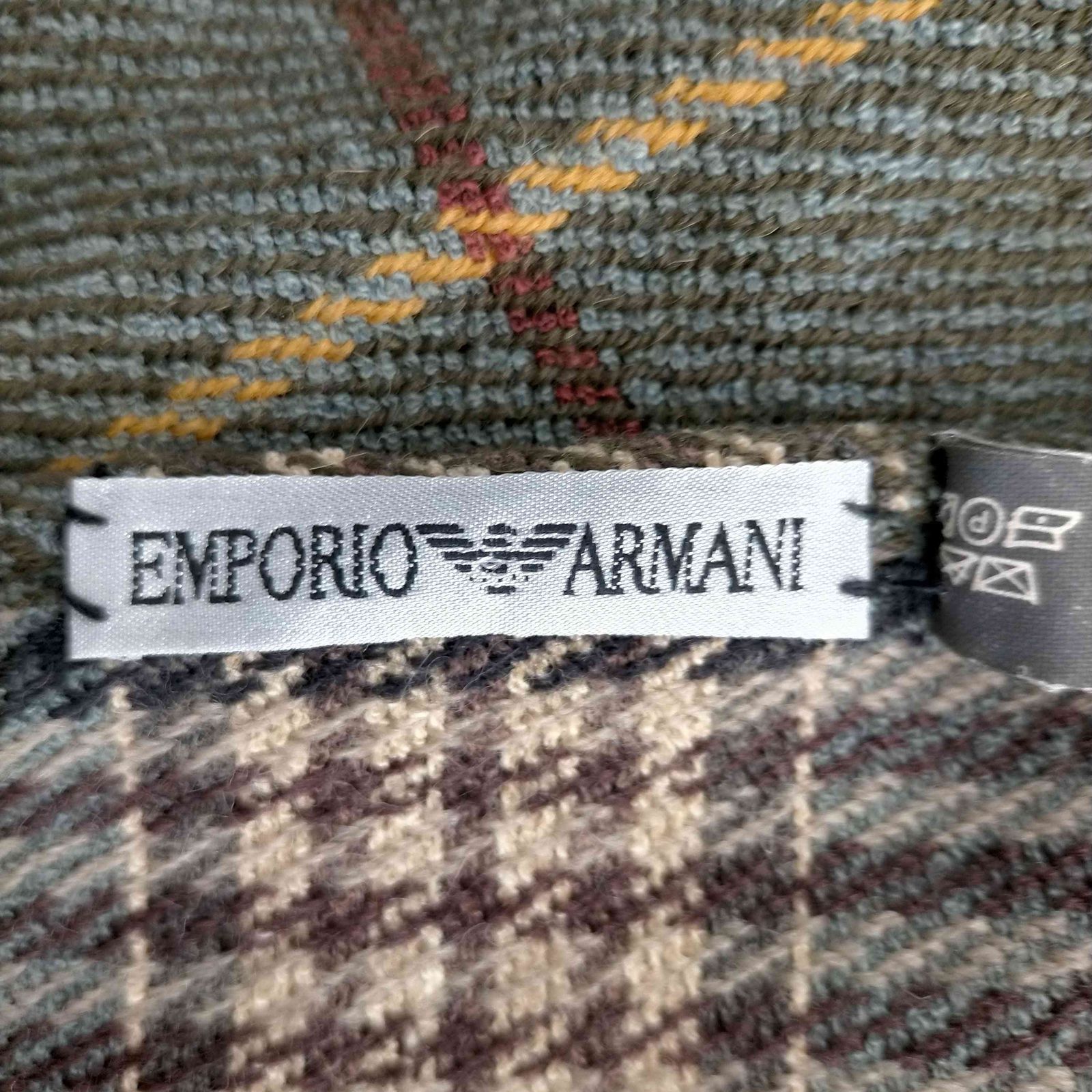 エンポリオアルマーニ EMPORIO ARMANI チェック柄ウールマフラー MADE