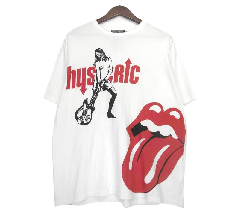 ヒステリック グラマー HYSTERIC GLAMOUR × ローリングストーンズ THE ROLLING STONES 【 02243CT13 】 ロゴ プリント リップアンドタン ガール 半袖 Tシャツ　n7803