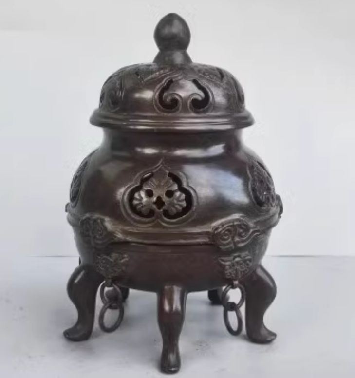 銅製 五足薫炉 大号帝王檀香香炉 香道具 装飾品 工芸