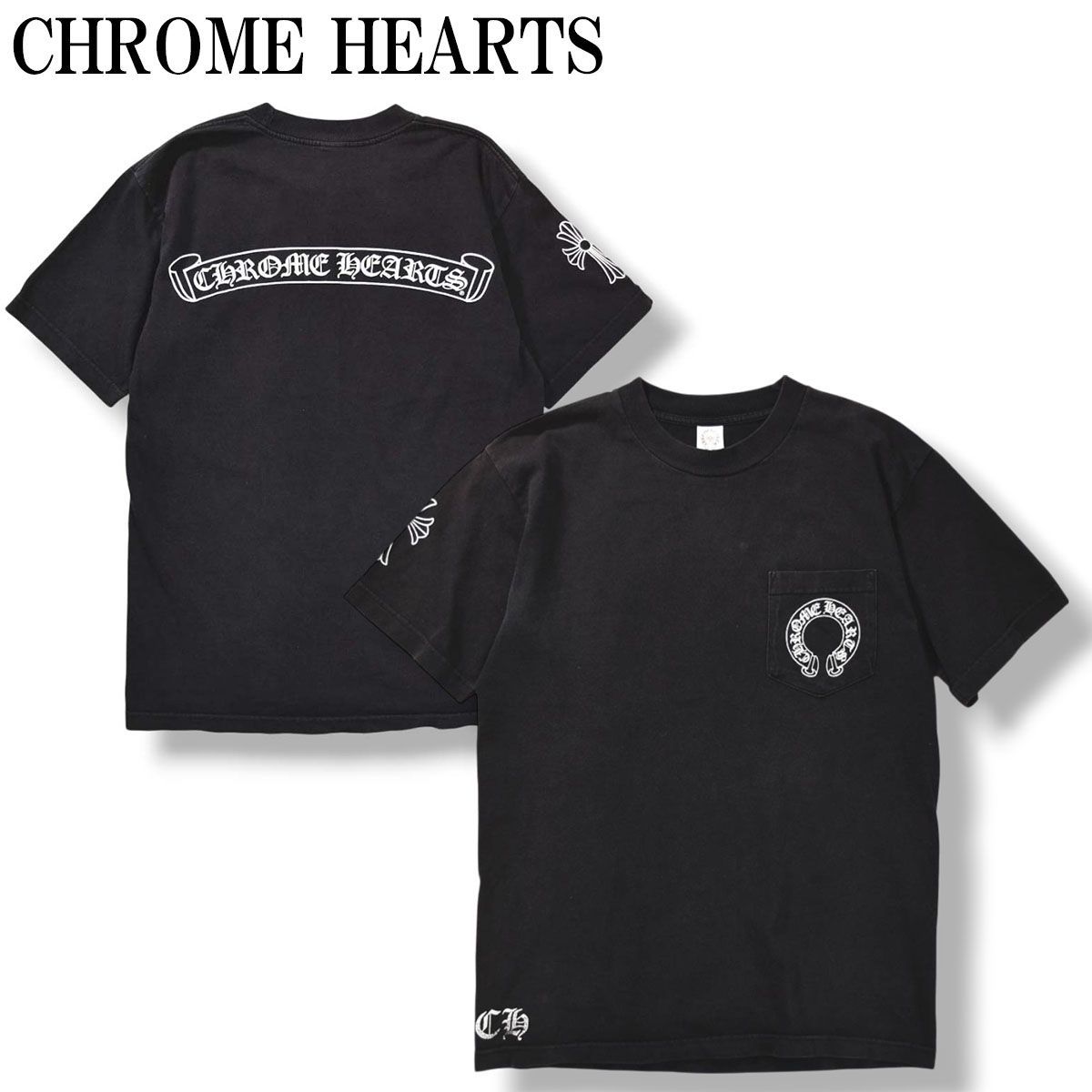 USA製 クロムハーツ CHROME HEARTS スクロールラベル ホースシュー 