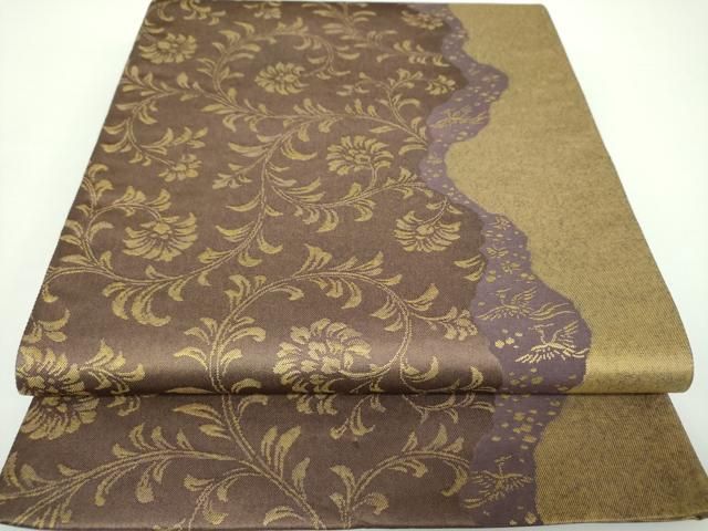 平和屋着物●澤屋重兵衛　六通柄袋帯　更紗鳳凰花文　金糸　正絹　逸品　未使用　DAAX4356ps 平和屋着物○澤屋重兵衛 六通柄袋帯 更紗鳳凰花文 金糸 正絹 逸品 未