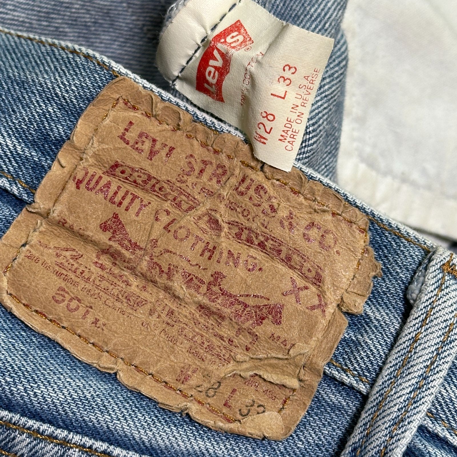 【美品】リーバイス 501 ボタン裏546 ライトブルー デニム 90s USA LEVI'S 501xx 90's USA製 ボタン裏546 テーパードデニム ライト