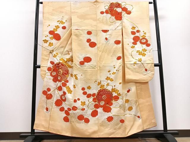 ✲豪華 刺繍 お振り袖 平和屋着物□豪華振袖 駒刺繍 鏡裏花文 暈し染め 金彩 正絹 逸品
