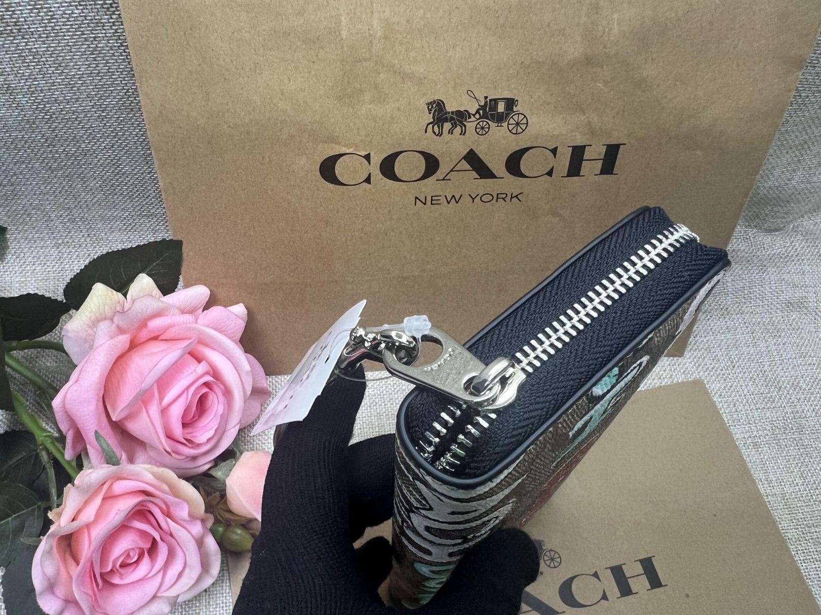 COACH 財布 コーチ 長財布 COACH X MINT + SERF コラボ シグネチャー