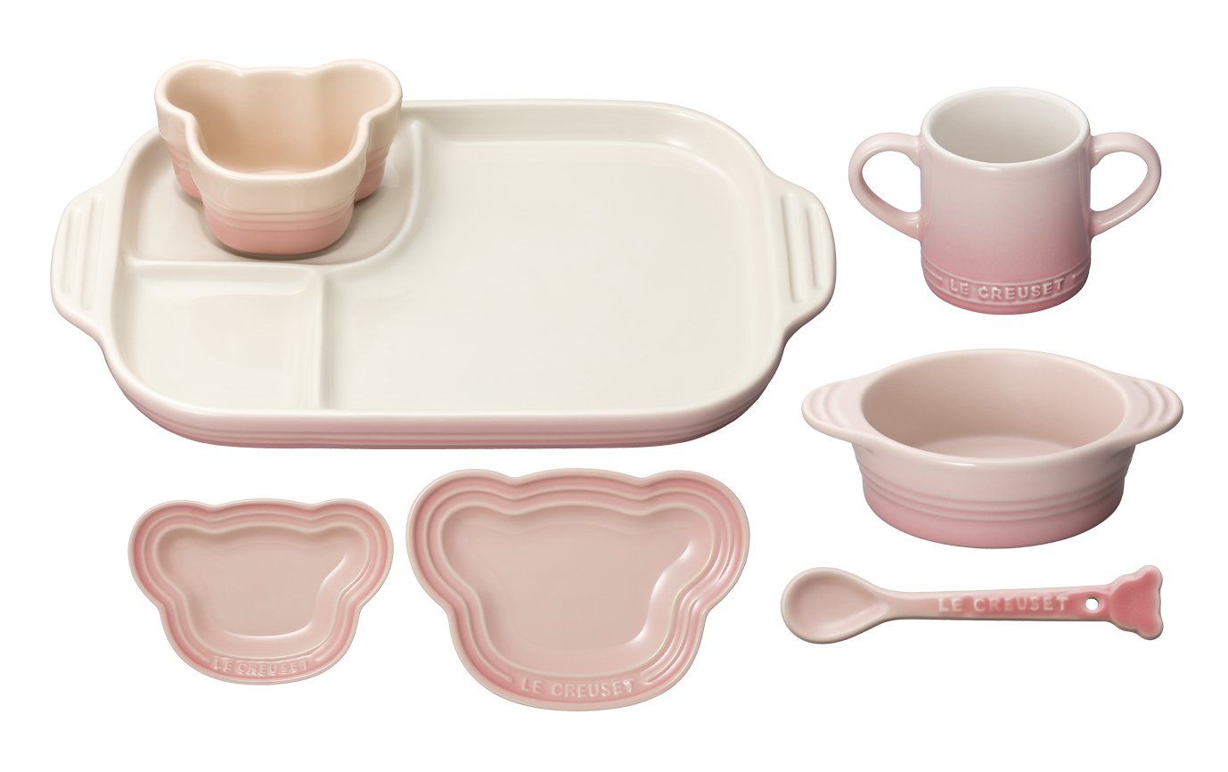 ル クルーゼ Le Creuset 食器セット 子ども ベビー テーブルウェア セット ミルキーピンク 耐熱 耐冷 電子レンジ オーブン 対応 出産祝い お食い初め 女の子 ギフト 日本正規販売品 ミルキーピンク テーブルウェアセット