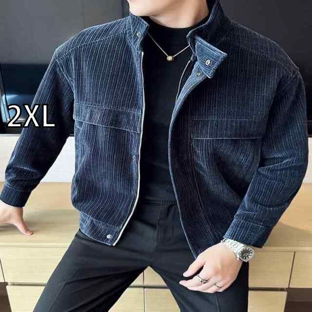 [2XL ]秋冬 コーデ メンズ 服 シンプル ファッション オシャレ 大人 かっこいい 大きいサイズ ストリート 紳士服 コーデュロイ ジャケット 厚手 ハイエンド コーデュロイ カジュアル トップス