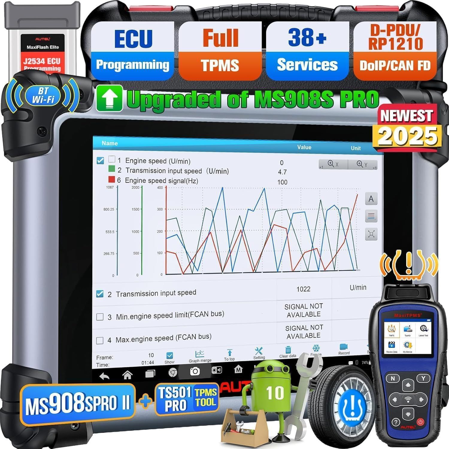 Autel 診断機 MaxiSys MS908S Pro Ⅱ 自動車故障診断機 OBD2 全システム診断スキャナー