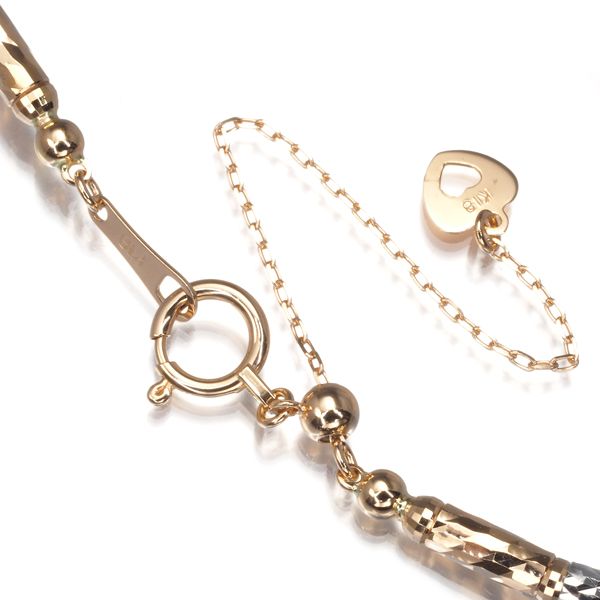 コンビカラー オメガ チェーンネックレス 42cm K18WG/PG/ワイヤー  