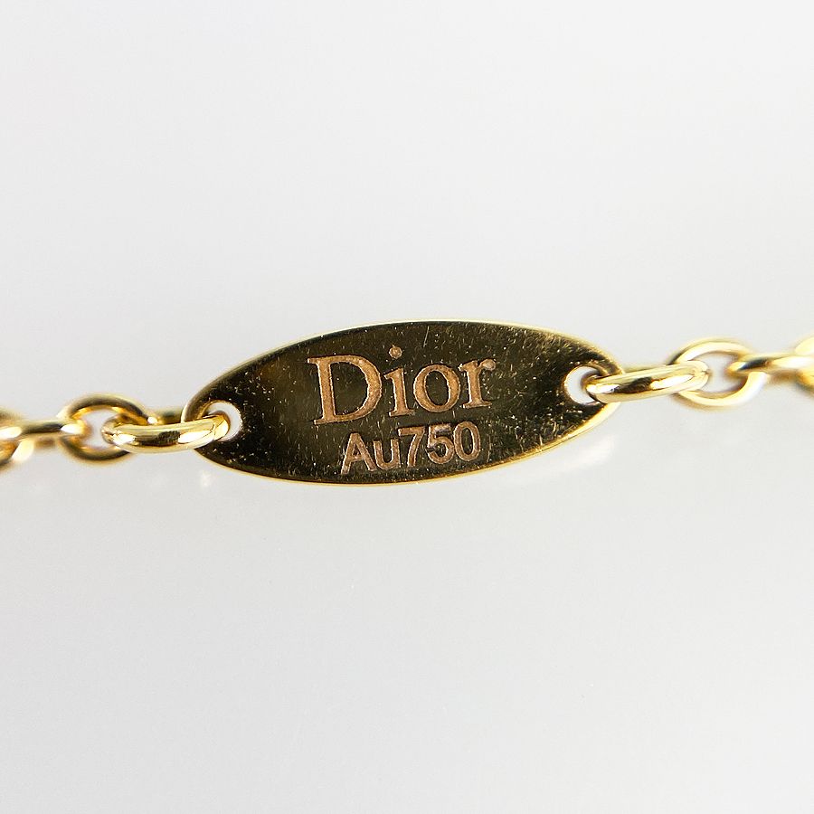 ディオール Dior ローズ デ ヴァン K18YG ダイヤモンド ターコイズ ネックレス ss【中古】