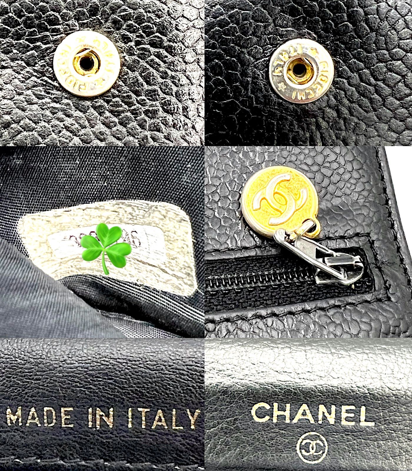 CHANEL シャネル 二つ折り キャビアスキン デカココ 財布 CHANEL シャネル 二つ折り キャビアスキン デカココ 財布
