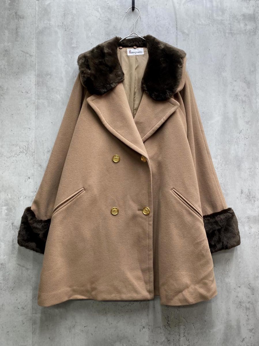 Roberta di Camerino ロベルタディカメリーノ ファー コート size40 茶 ◆ ◎レディース
