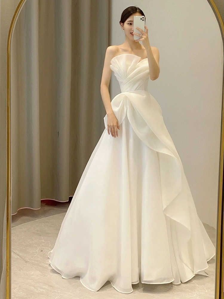 ウェディングドレス フォトウェディング 二次会 花嫁 白 ワンピース