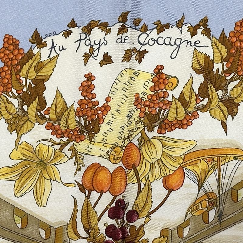 エルメス HERMES スカーフ カレ90 Au Pays de Cocagne 楽園にて  