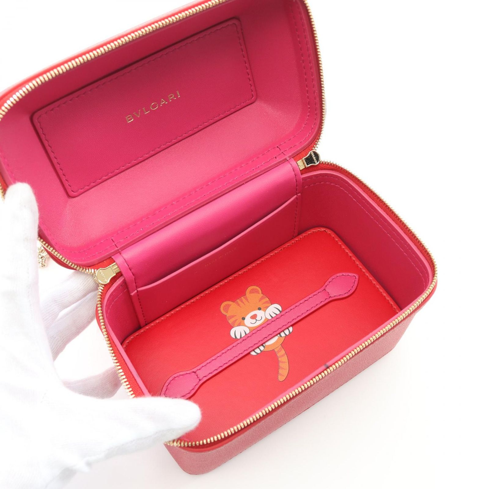 ブルガリ BVLGARI ハンドバッグ セルペンティ レッド レザー 