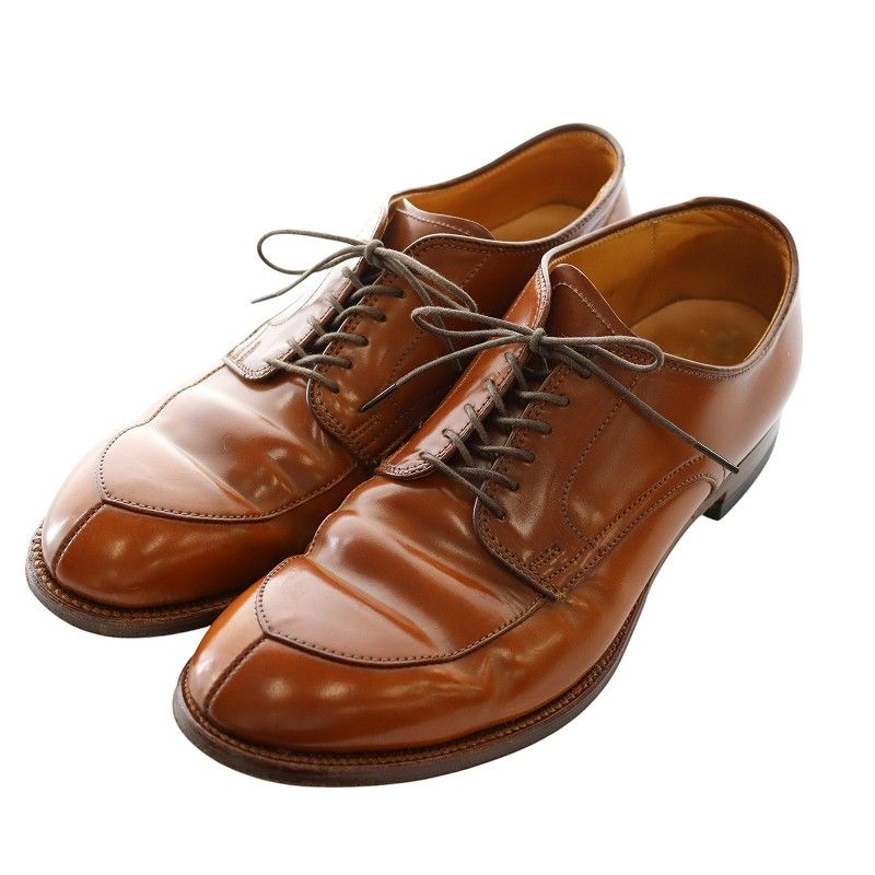 オールデン ALDEN ウイスキーコードバン Vチップシューズバーニーズ別注7D ビジネスシューズ 革靴 7.5 25.5cm 茶 ブラウン 54383 |AQ OS AD