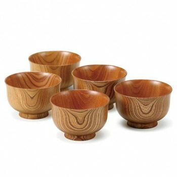 山中塗 欅汁椀 五客揃 クリア 23131 WWW_OLIVIERBERNSTEIN_COM