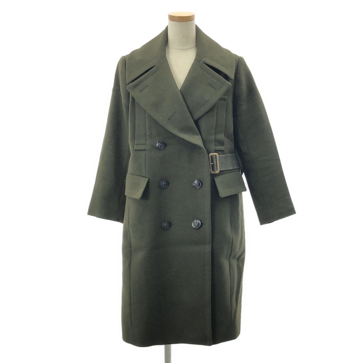未使用　sacai サカイ　ベルテッドジャケットコート　テーラード　ベルト sacai / サカイ | ベルトメルトンコート | 1 | カーキ | レディース