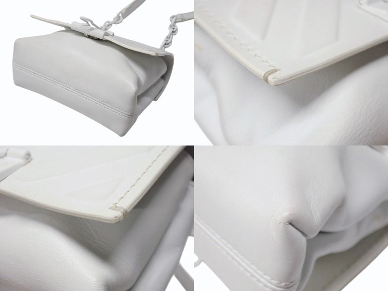 OFF-White バインダークリップ　ハンドバッグ　ホワイト OFF WHITE オフホワイト バインダー クリップ ソフト ショルダー