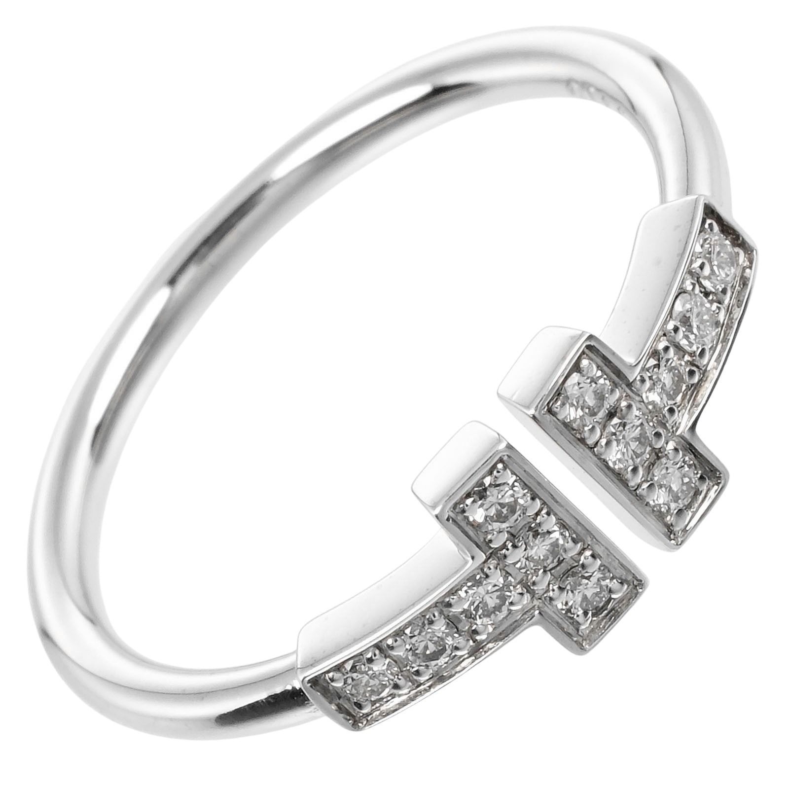 TIFFANY&Co.】ティファニー Tワイヤー K18ホワイトゴールド 