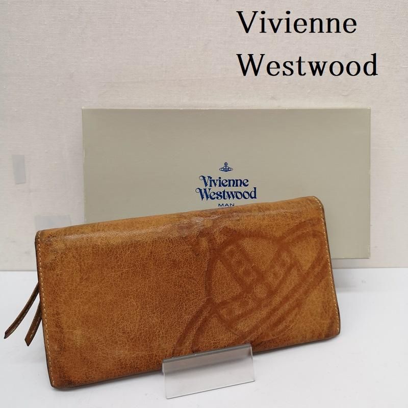 未使用級　レザー　彫刻　ヴィヴィアンウエストウッド　長財布　ラウンドジップ ヴィヴィアン 長財布 ラウンドファスナー レディース ブランド 財布
