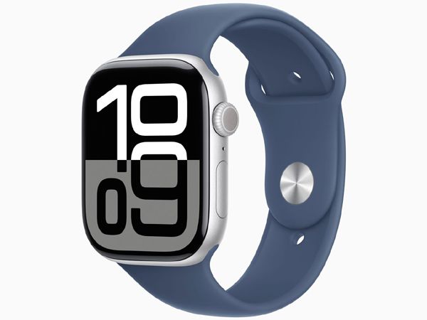 Apple Watch Series 10 GPSモデル 46mm MWWM3J|A シルバー デニムスポーツバンド M|L