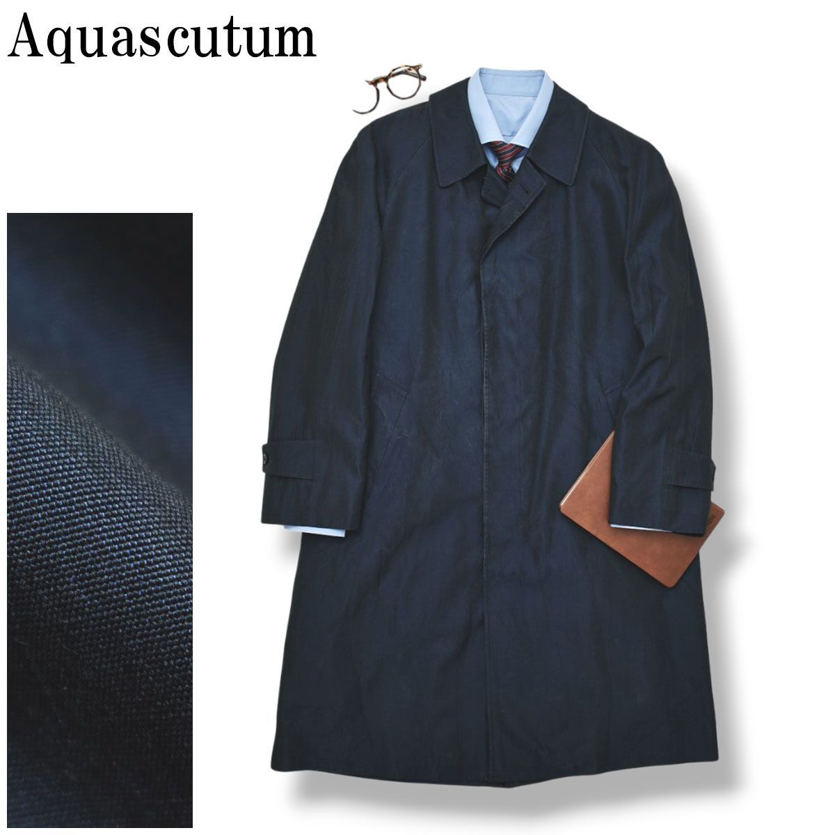 上質】 アクアスキュータム Aquascutum シルク100％ ライナー付き