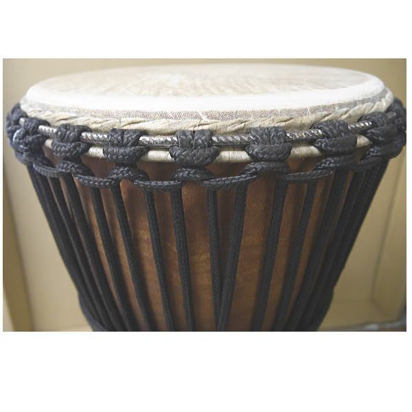 展示品）ジャンベ 打楽器 民族楽器 木目 天面直径約35cm×高さ約61cm