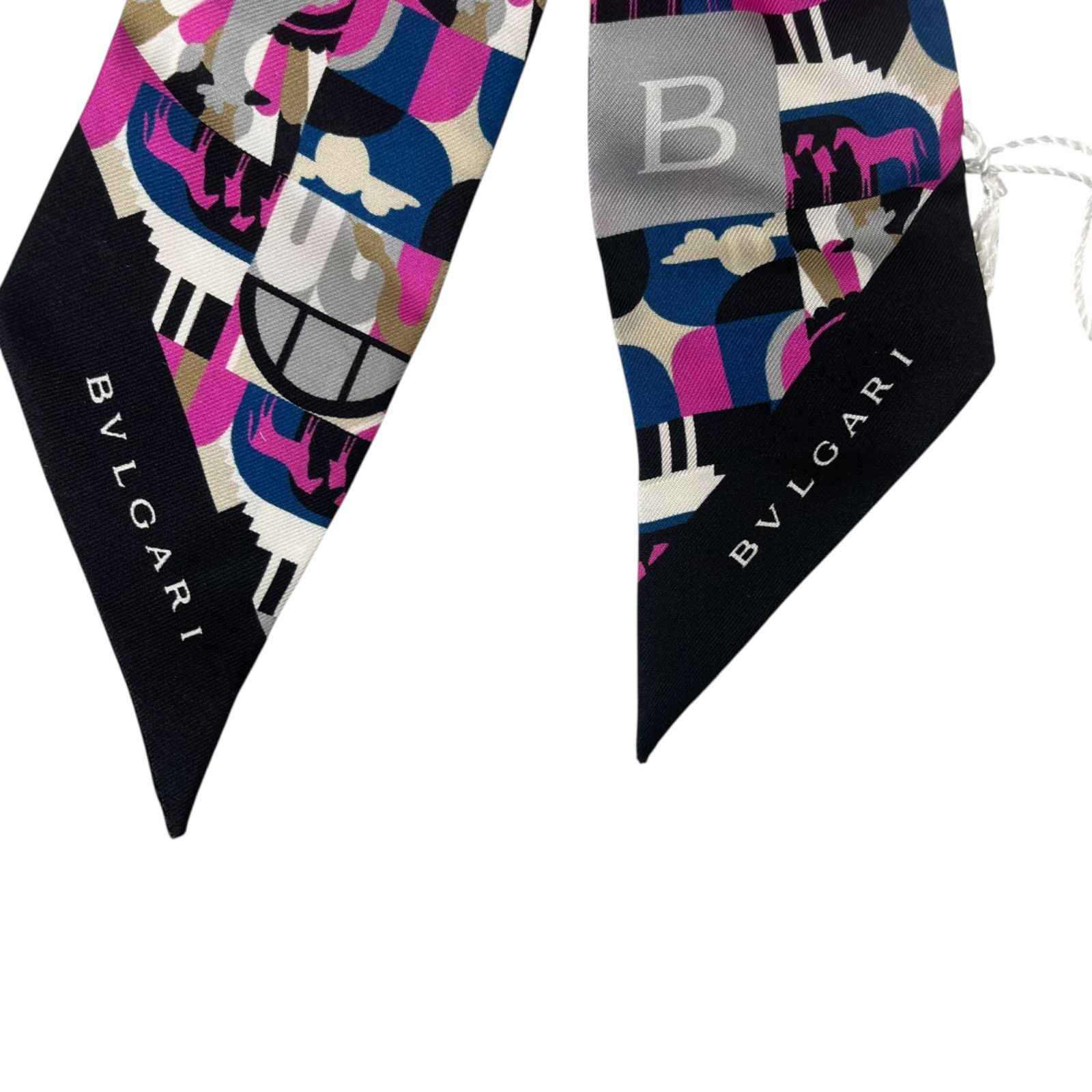 未使用 ブルガリ BVLGARI ヘリテージ シルク シュシュ ヘアゴム リボン