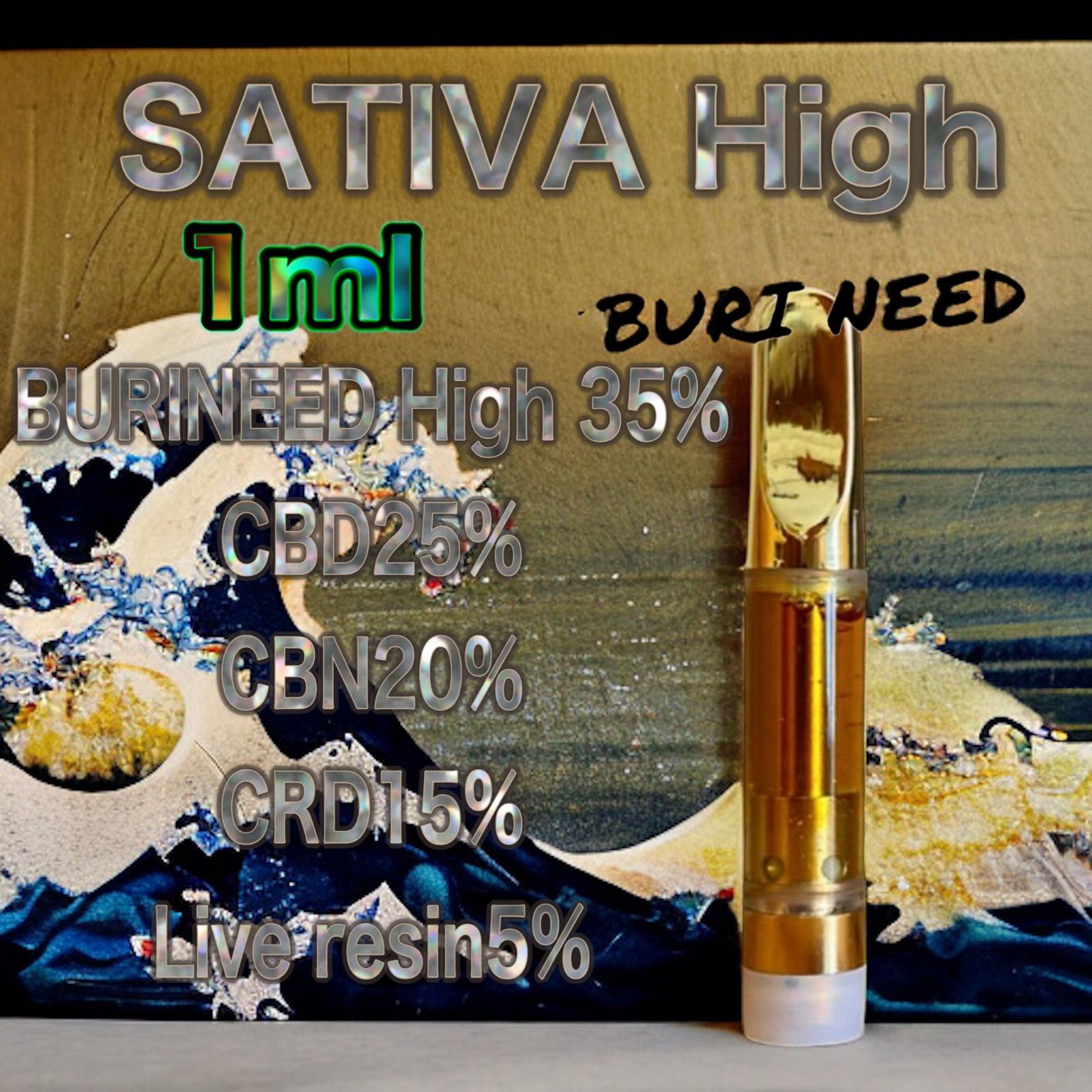 売り切りセール SATIVA High 1ml CBD H4CBD CBN CRD CBG CRDP リキッド 天然大麻由来テルペン配合 電子タバコ タバコ 加熱式タバコ 510 airis対応 バッテリー