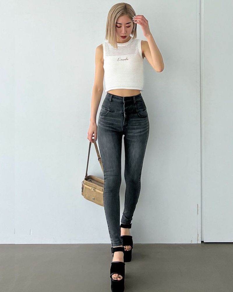 ELDER FIX ハイウエストデニム EMODA エモダ 042442470201 DECORATOM_COM_BR