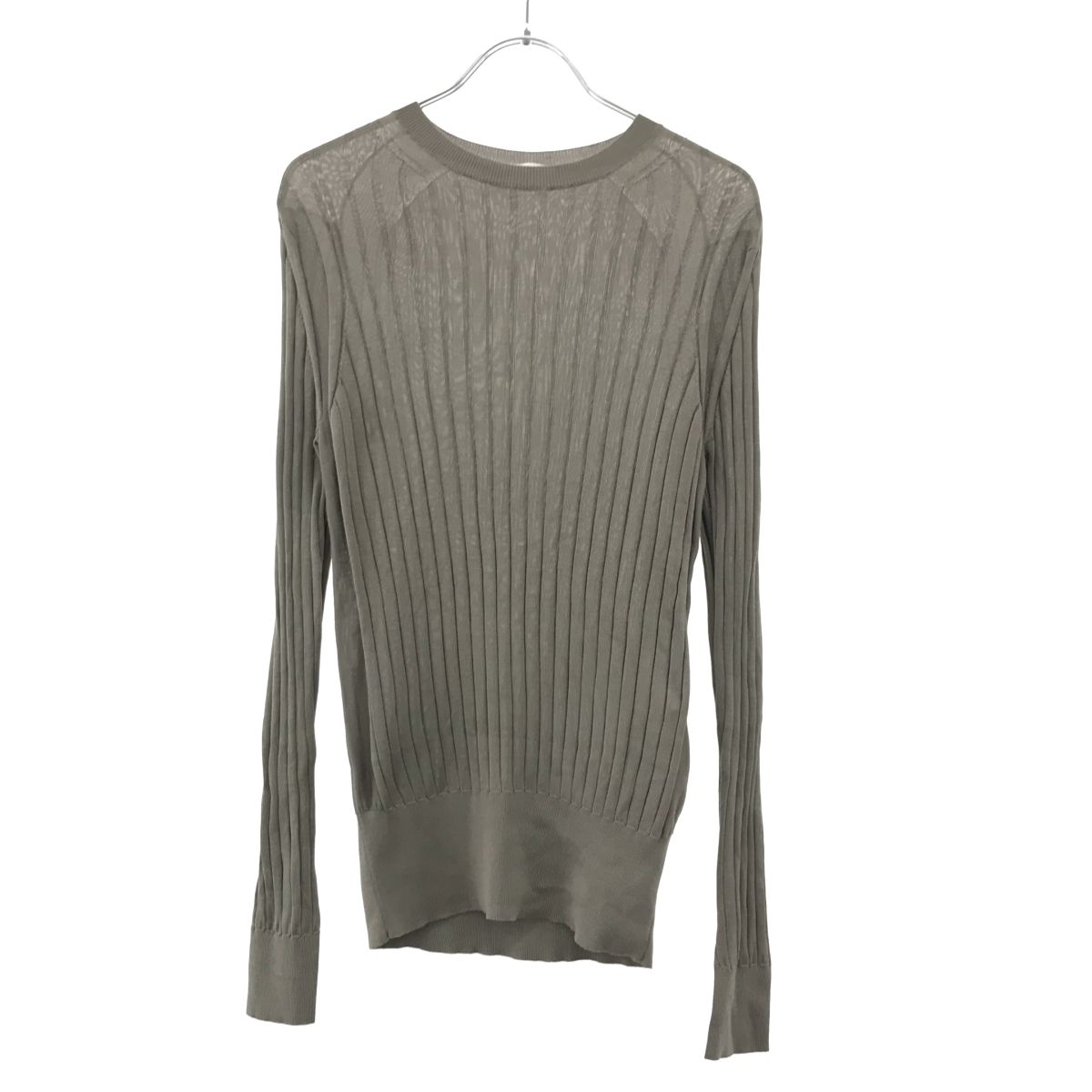 SLOANE スローン 18Gワイドリブシルクニットセーター SL3S-106 グレー