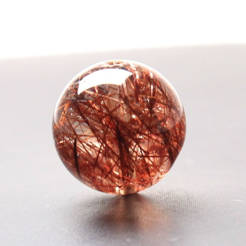 赤と透明の天然石結晶 高品質 透明感抜群 天然石オレンジルチルスーパーセブン約9.9㍉ 1点物