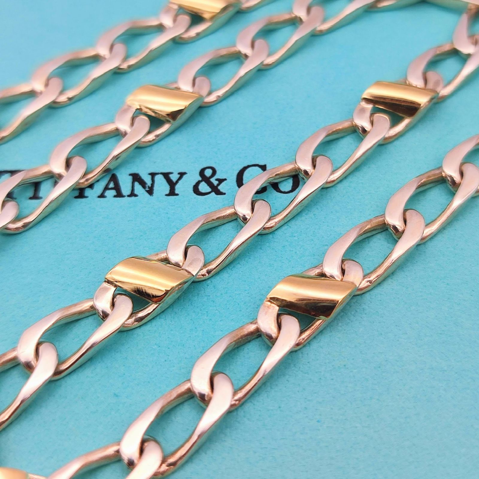 超美品】Tiffany ティファニー バイカラーチェーンネックレス 925×K18 