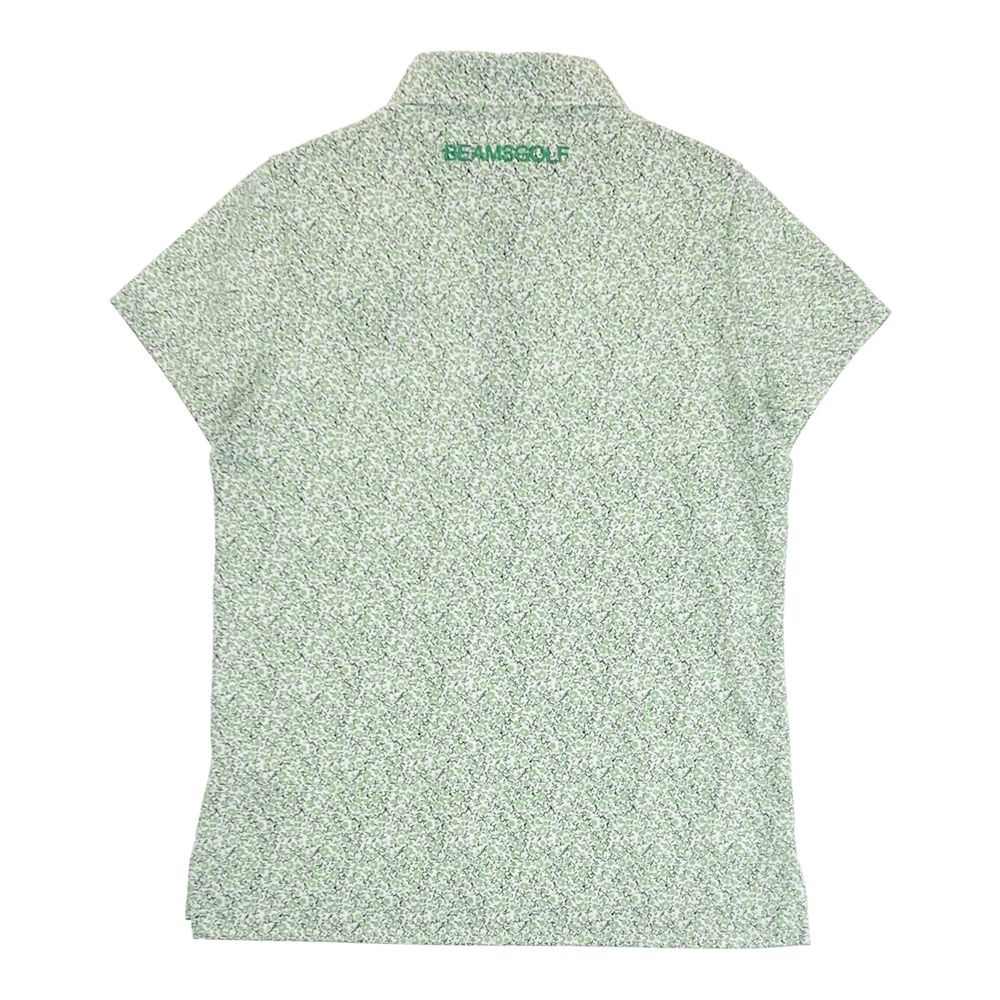 サイズ：M BEAMS GOLF ビームスゴルフ 半袖ポロシャツ 小花柄 グリーン