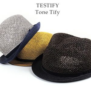 TESTIFY Tone Tifyツートンカラーがおしゃれなペーパーハット ペーパー/ライトグレー/ベージュ/ブラウン/男女兼用帽子