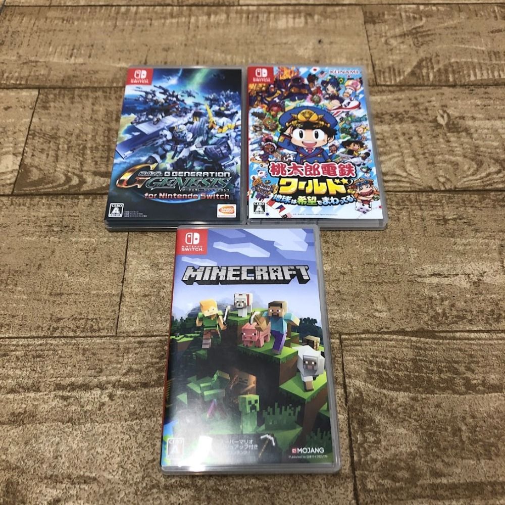 08w13066 Nintendo Switch ニンテンドースイッチ ゲームソフト まとめ マインクラフト|桃太郎電鉄ワールド|SDガンダム ジージェネレーション ジェネシス 品