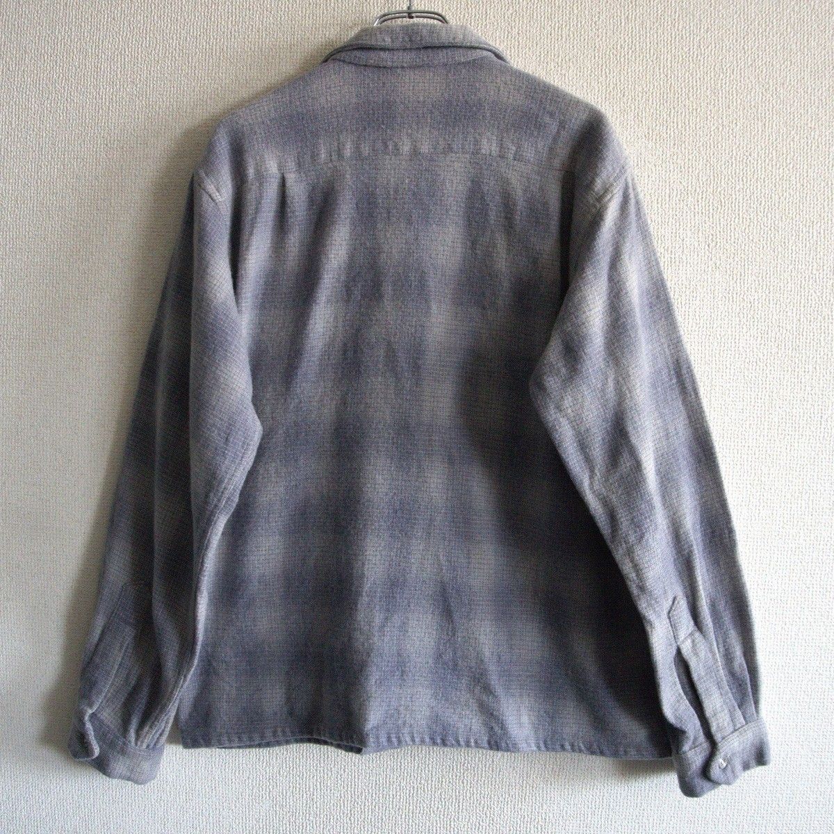 50s～60s】PILGRIMオープンカラー ウール オンブレチェックシャツ