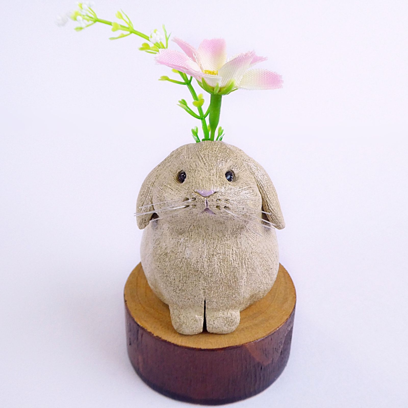 うさぎの置物(茶色/垂耳)＊ホーランドロップ＊ロップイヤー＊ドライ