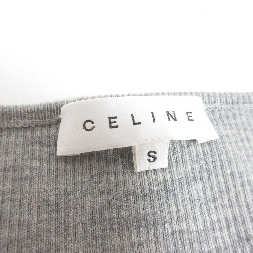 美品 CELINE セリーヌ ウール ストレッチ Uネック ニットタンク ノースリーブ カットソー S グレー レディース 古着 中古 USED 美品 CELINE セリーヌ ウール ストレッチ Uネック ニットタンク
