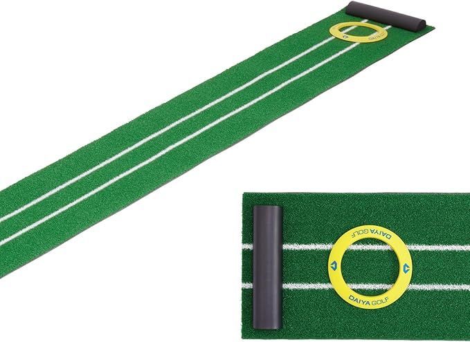 2026夏季 ダイヤゴルフ(DAIYA GOLF) ダイヤパターマット2way 1台で速度差打ち分け 距離感UP 順目 逆目 パターカップ パターマット パター練習マット ゴルフ練習器具 練習用品 トレーニング 人工芝 自宅 室 応募券